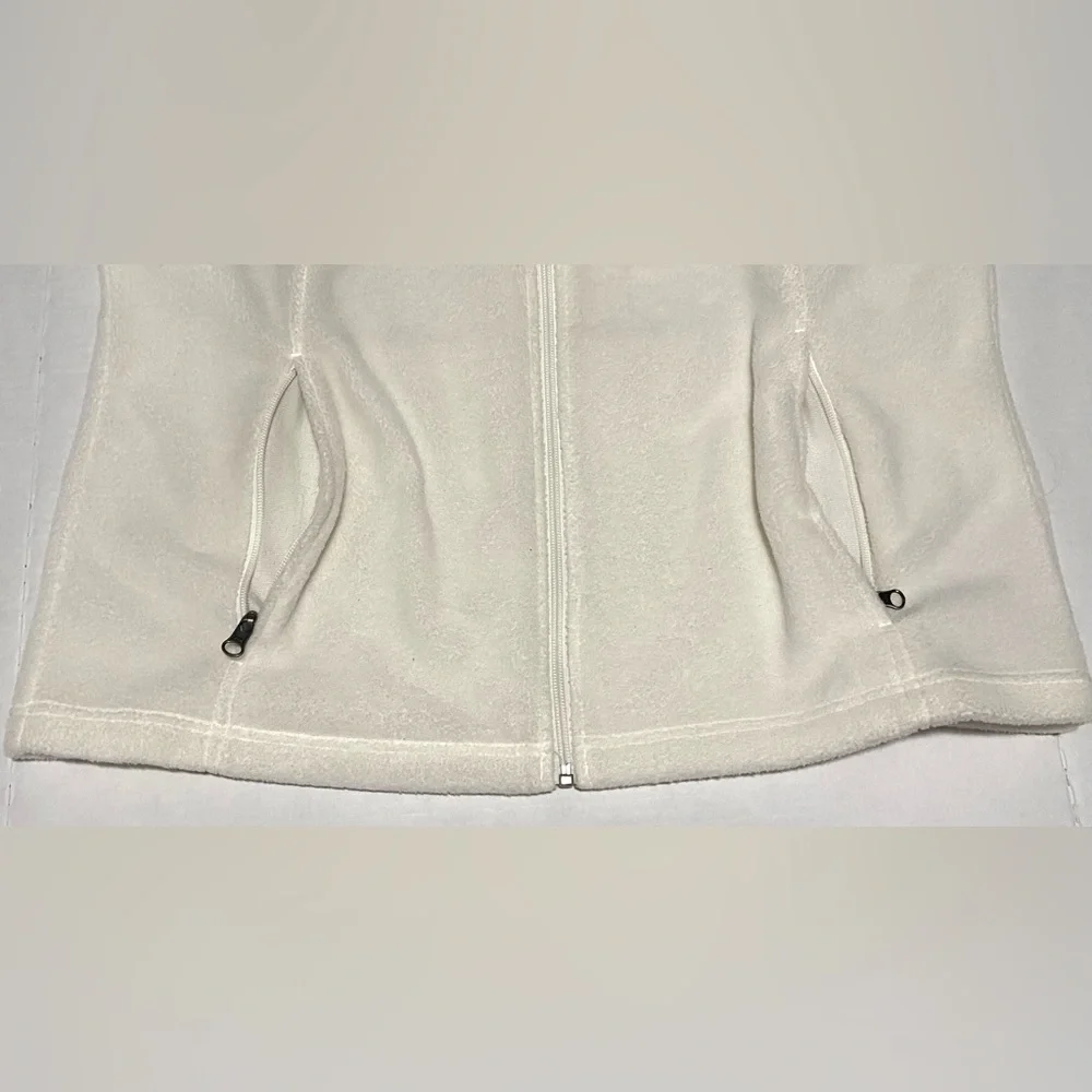 Columbia Womens XL Solid Cream Fleece Sleeveless Zip-Front Vest Classic Warm - Picture 13 of 13